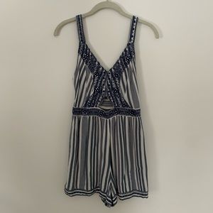 Hollister Blue and White Romper